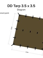 DD Hammocks Tarp/ Abdeckplane 3,5x3,5 Coyote Braun