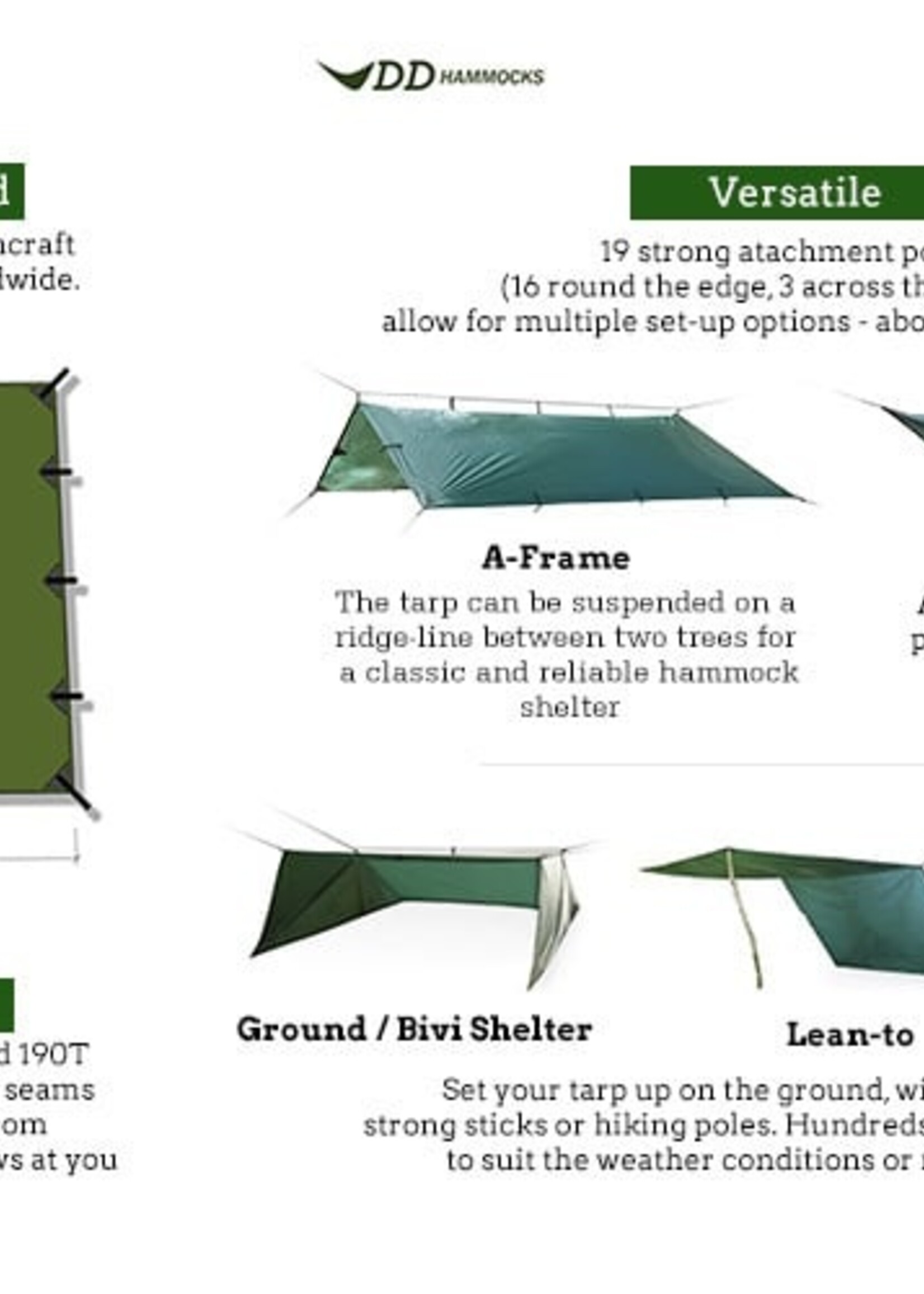 DD Hammocks Tarp/ Abdeckplane 3x3 - Olivgrün