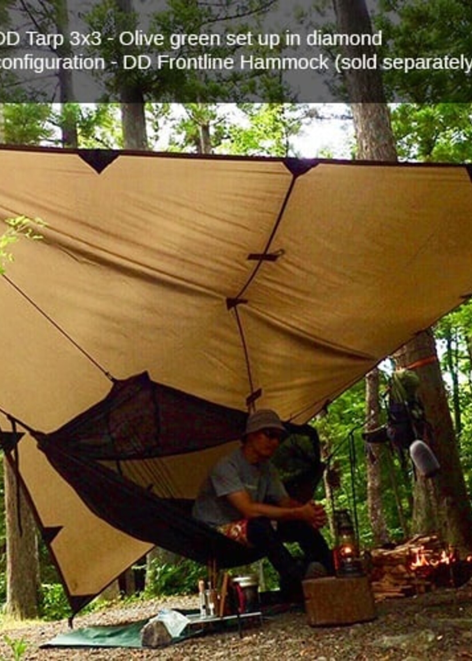 DD Hammocks Tarp/ Abdeckplane 3x3 - Olivgrün