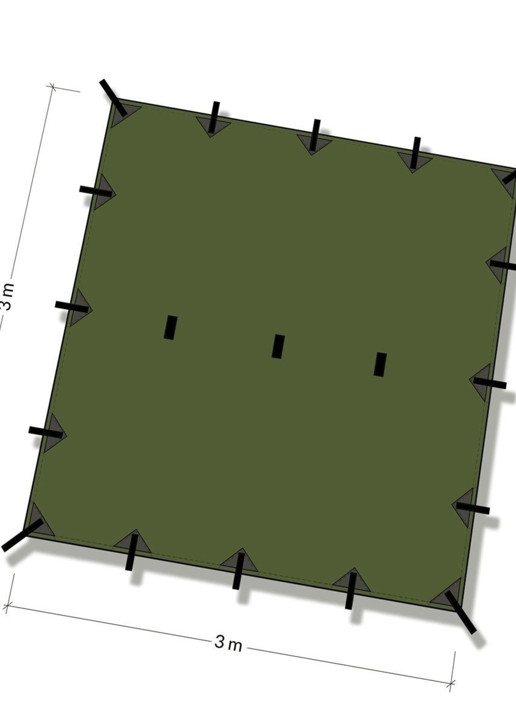 DD Hammocks Tarp/ Abdeckplane 3x3 - Waldgrün
