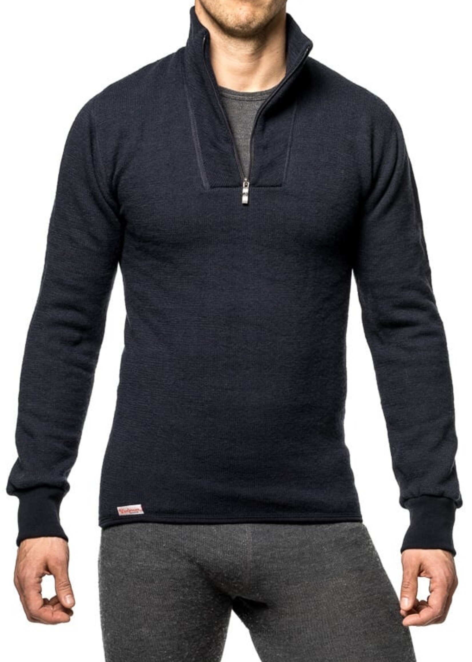 Woolpower Merino Mid Layer Zip Rollkragenpullover 400 - Dark Navy