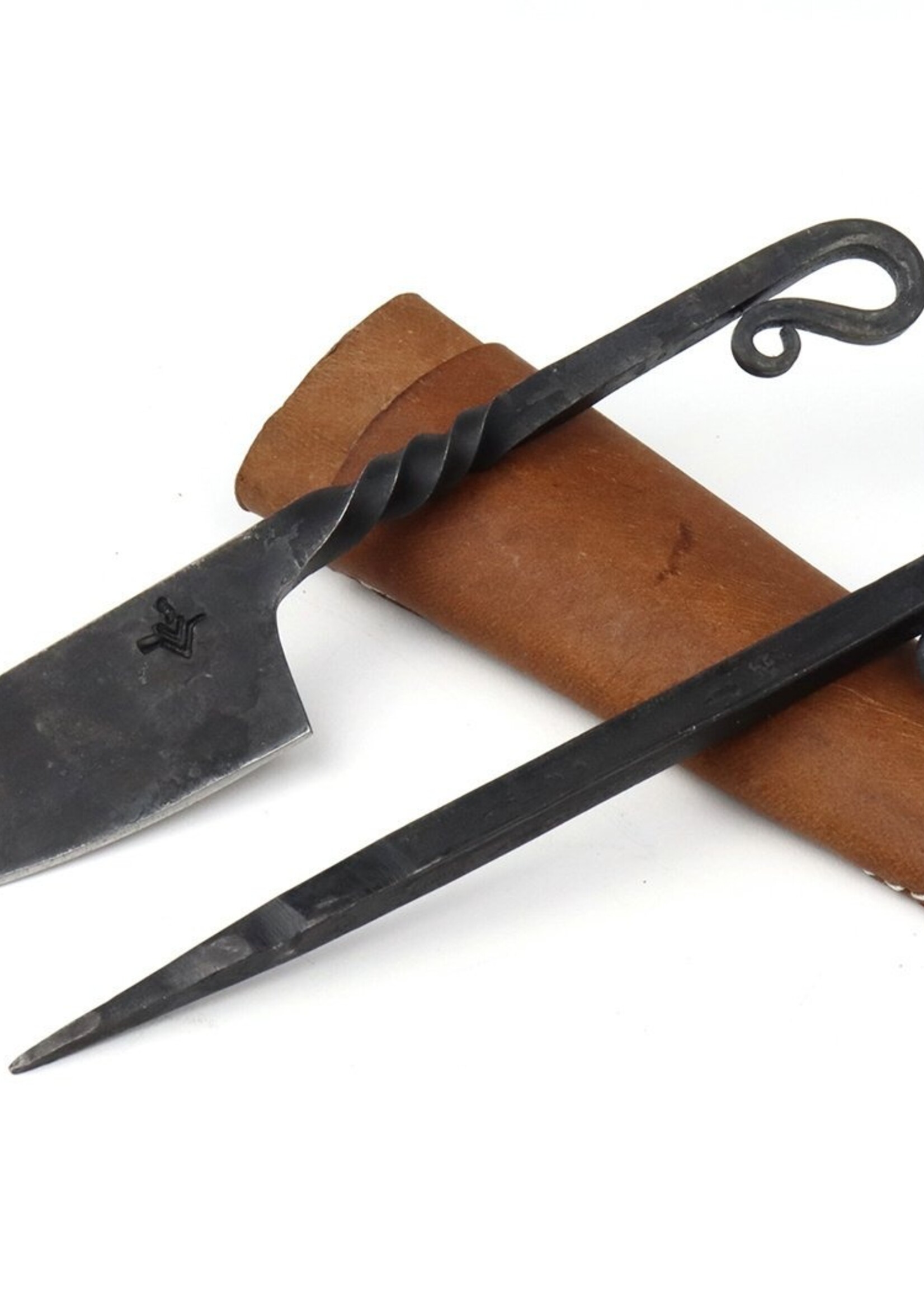 Njord Alvaldi Besteckset geschmiedetes Messer mit Ahle