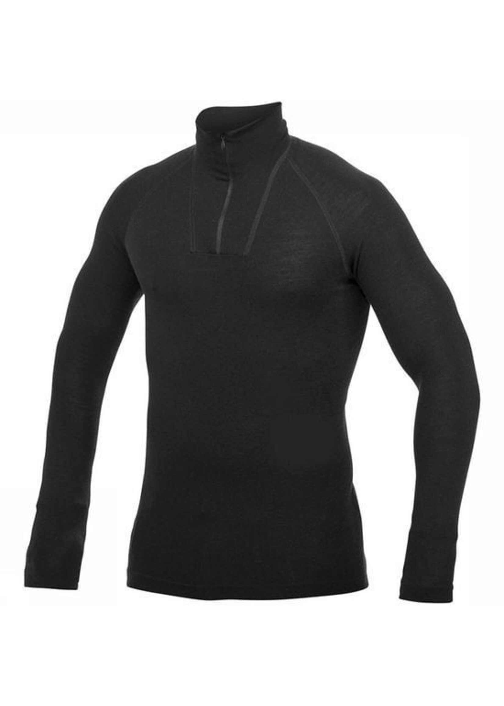 Woolpower Merino Base Layer Zip-Rollkragenpullover LITE - Schwarz
