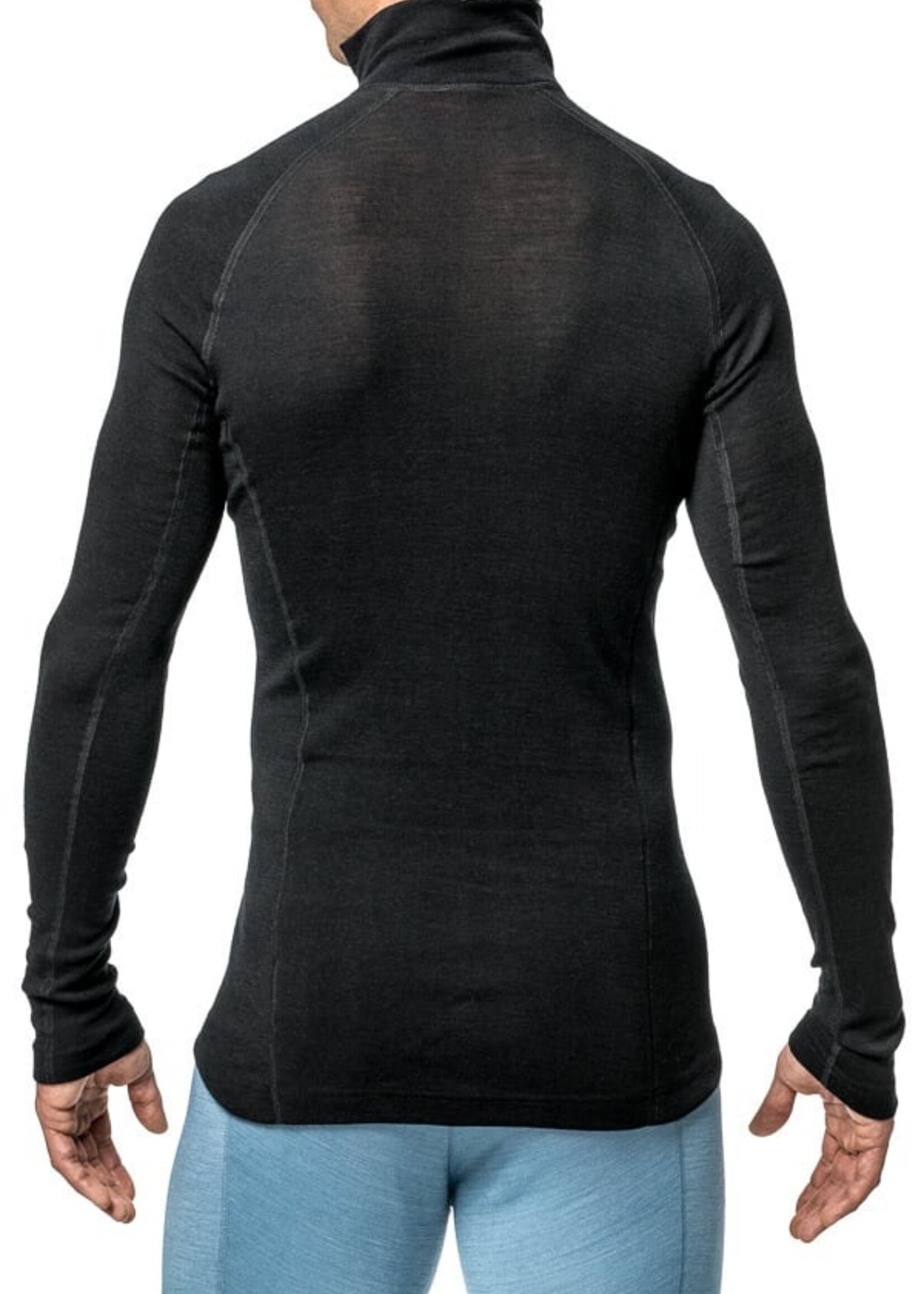 Woolpower Merino Base Layer Zip-Rollkragenpullover LITE - Schwarz