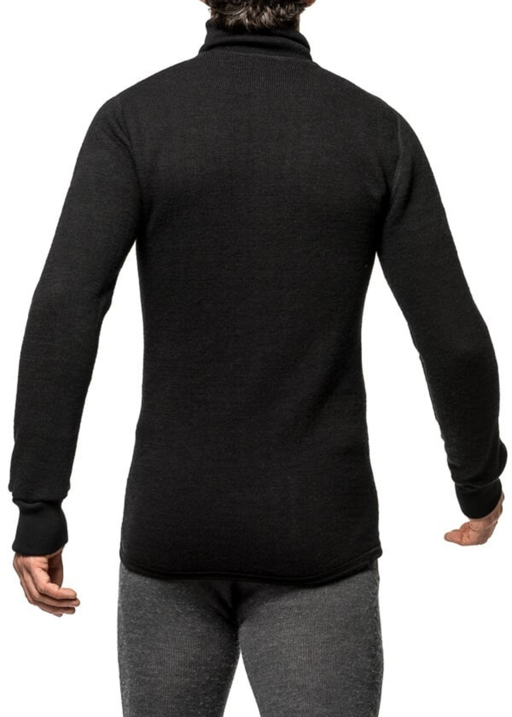 Woolpower Merino Mid Layer - Zip Rollkragenpullover 400 - Schwarz