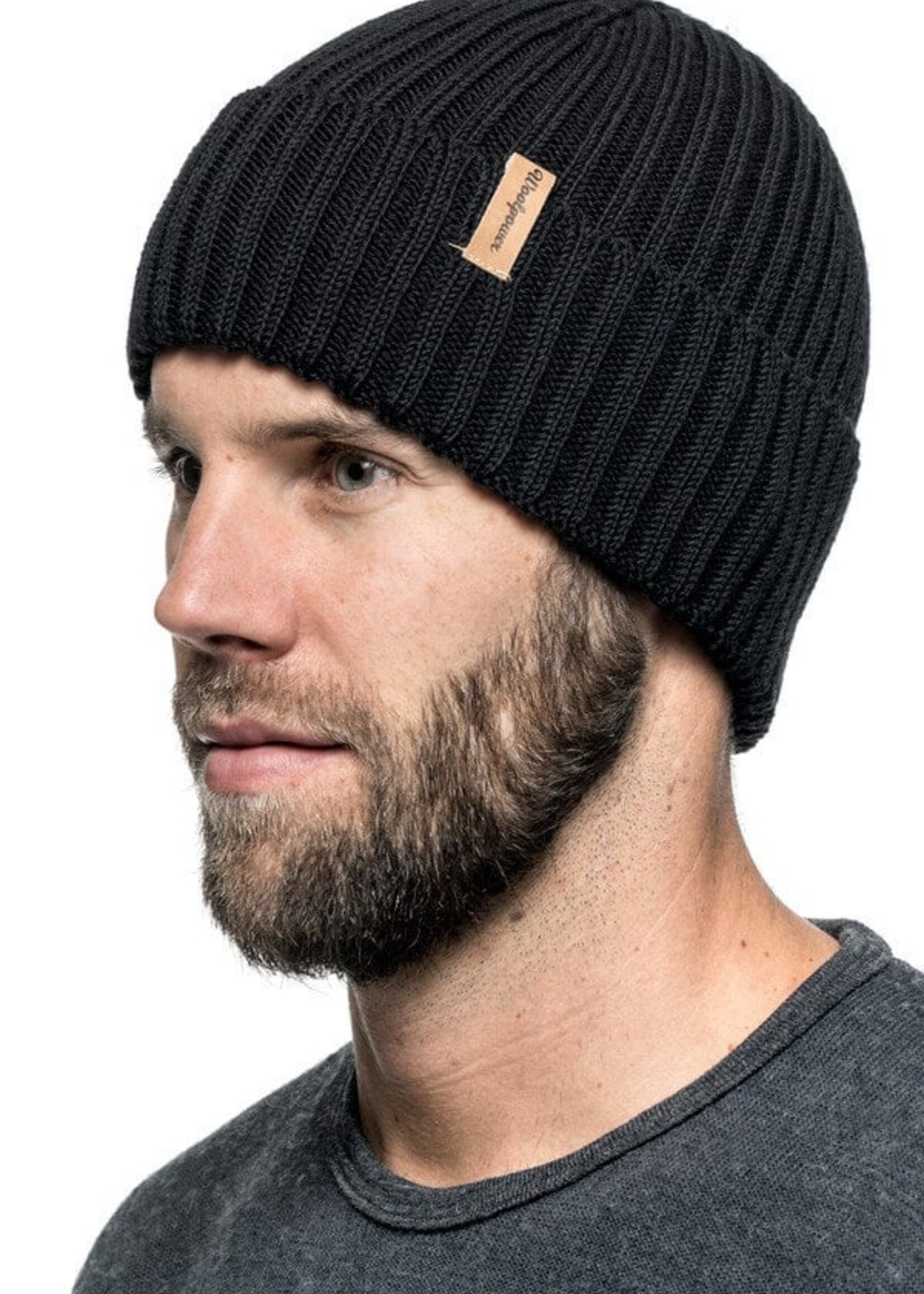 Woolpower Beanie Rippe - Schwarz