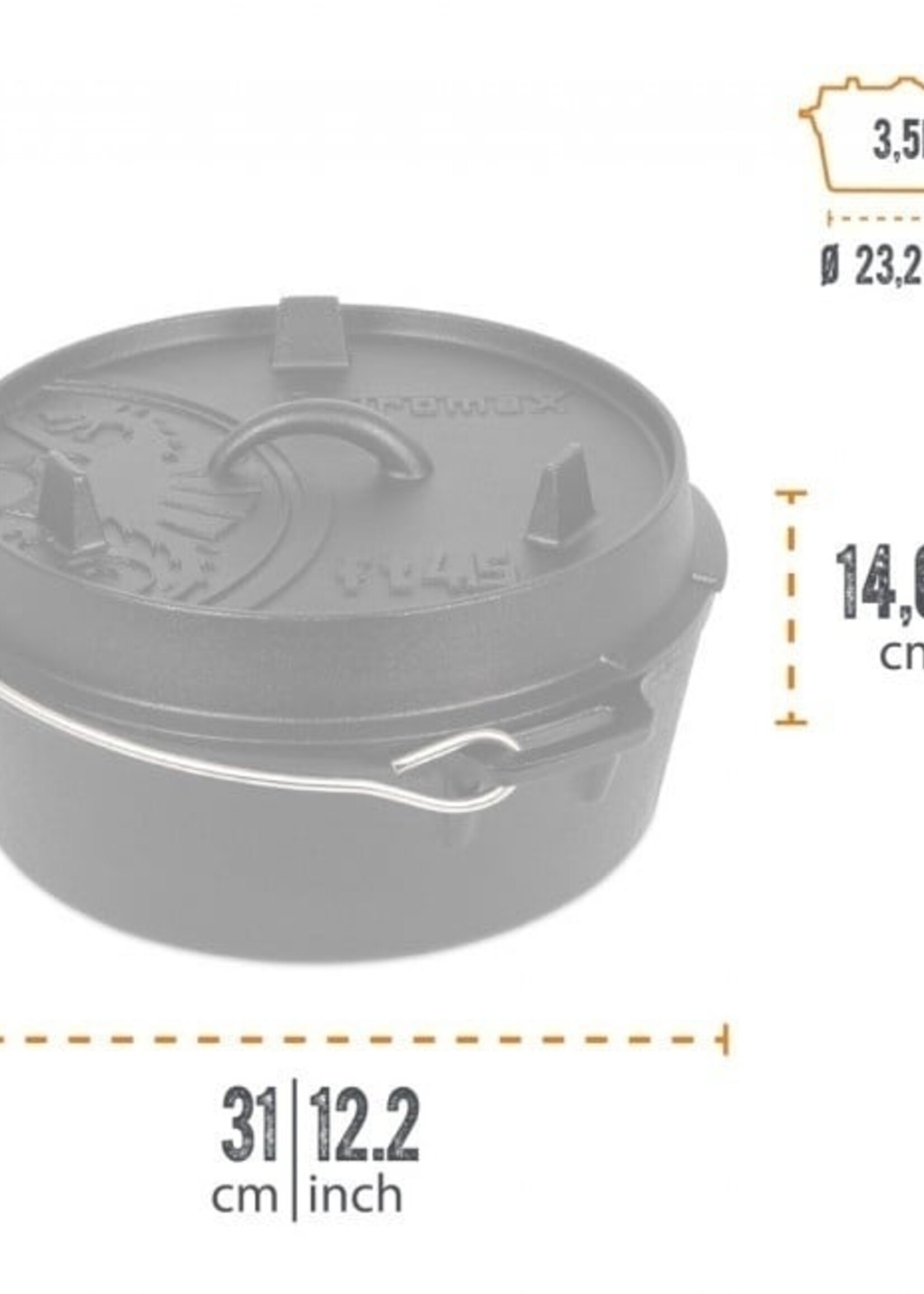 Petromax Dutch Oven FT4.5-4.5QT - Feuertopf ohne Füße