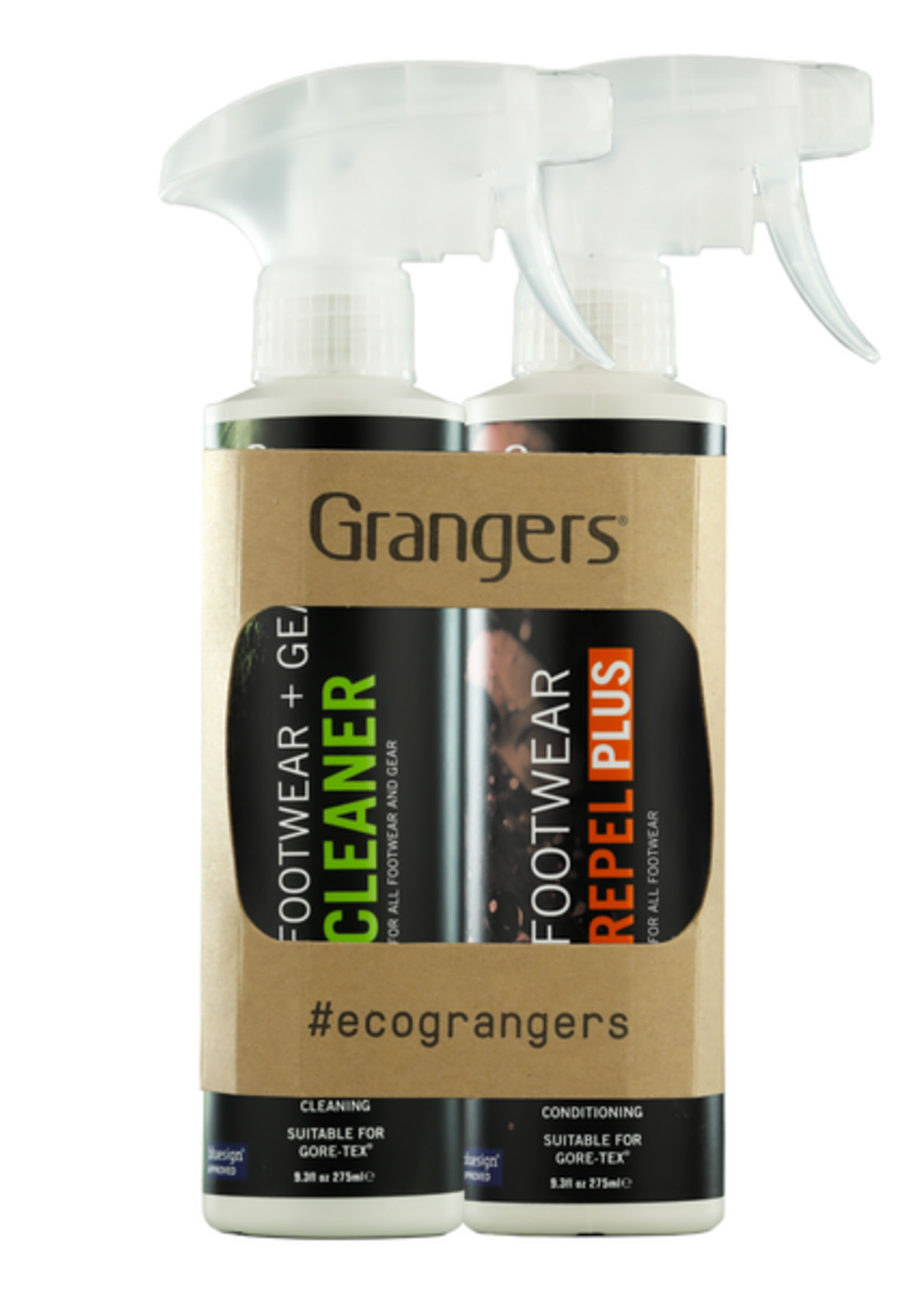 Grangers Footwear+Gear Cleaner Spray + Footwear Repel Plus Spray Eco Doppelpack