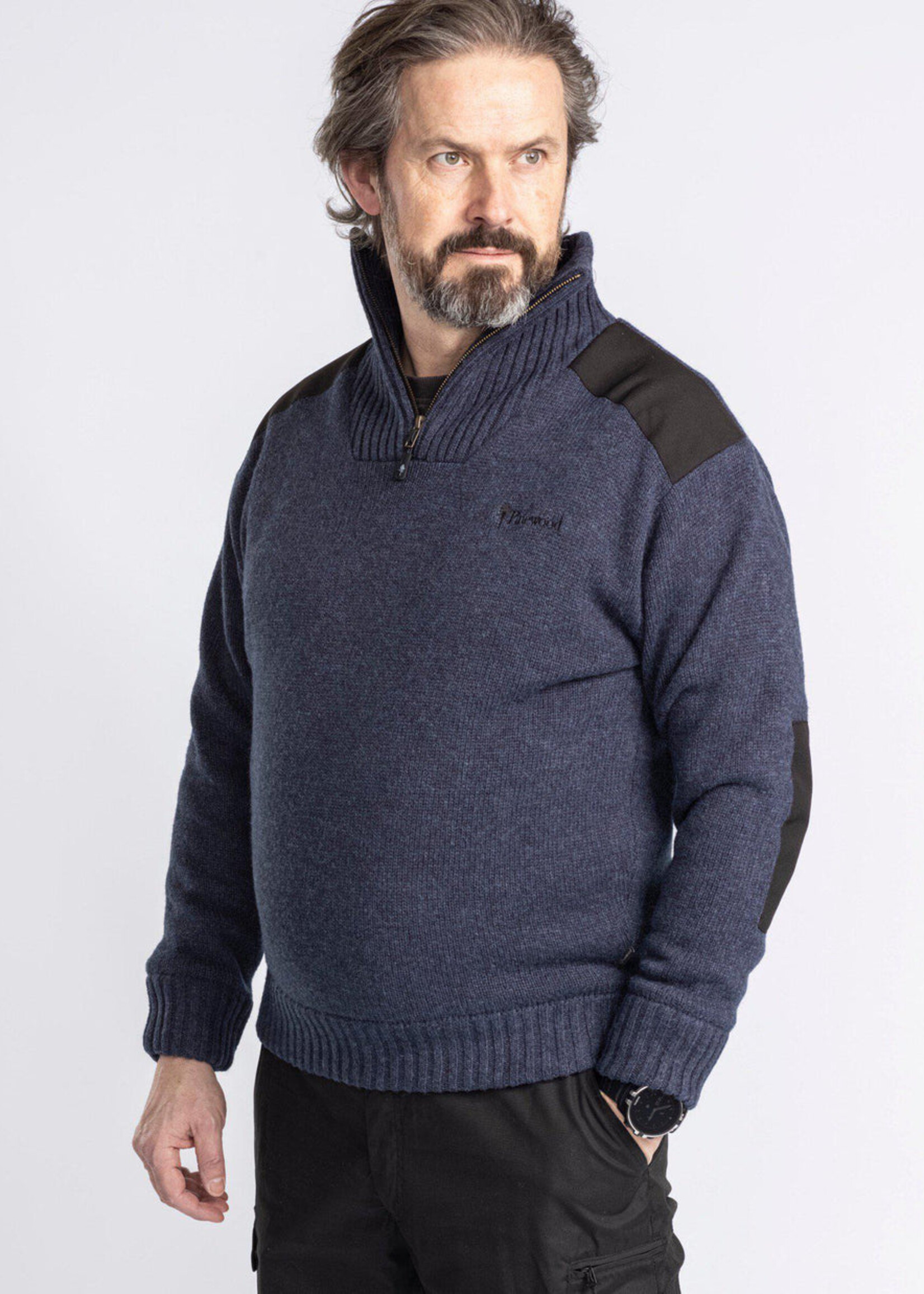 Pinewood Hurricane Pullover - Dunkelmarine Melange