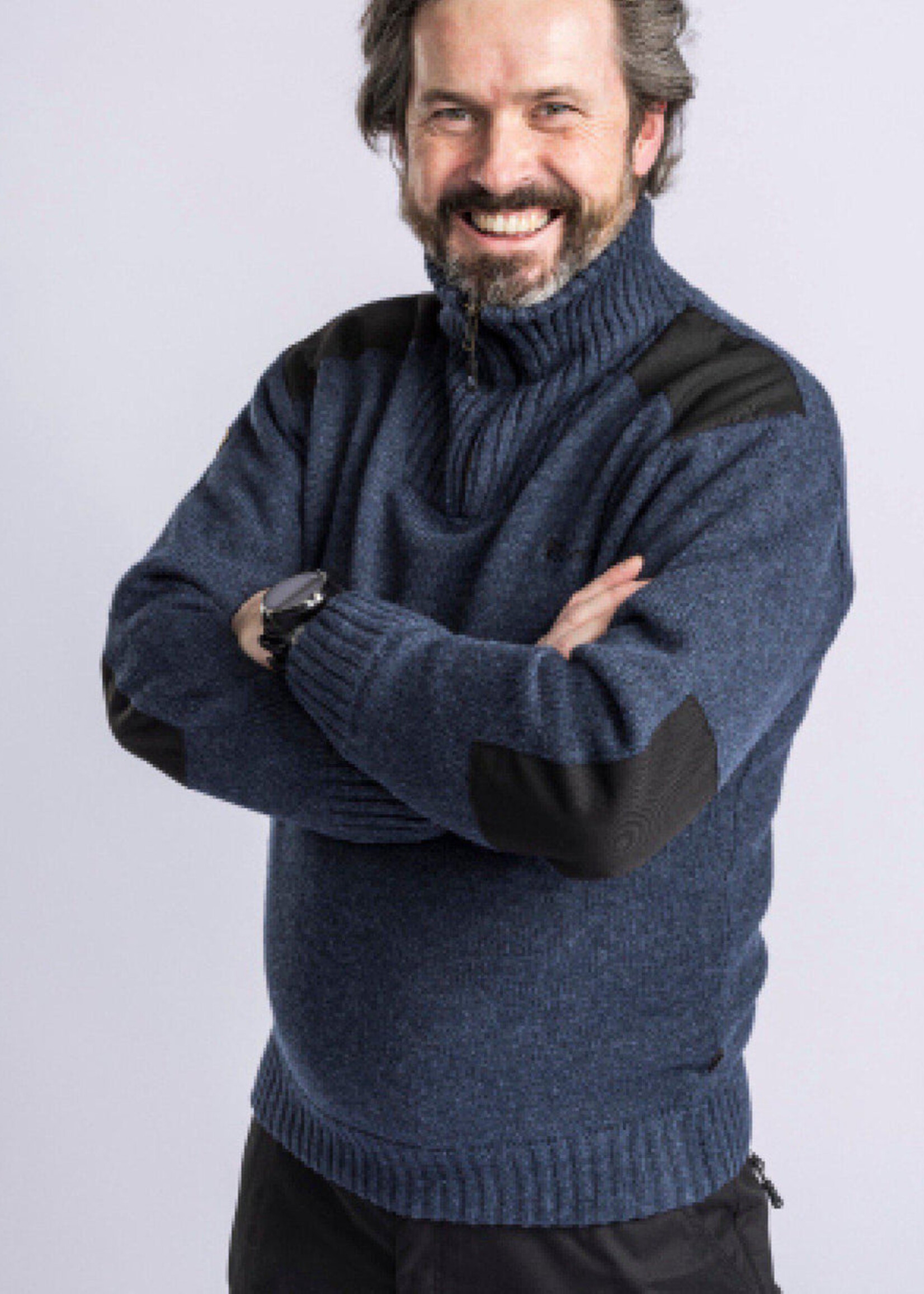 Pinewood Hurricane Pullover - Dunkelmarine Melange