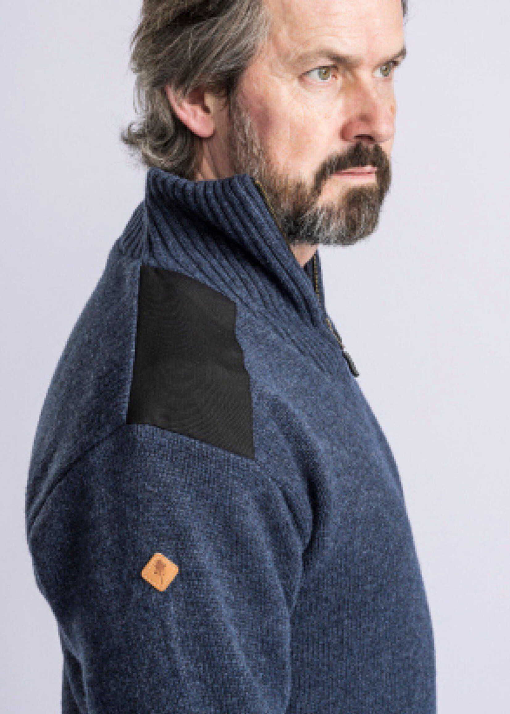 Pinewood Hurricane Pullover - Dunkelmarine Melange