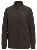 Pinewood Hurricane Pullover mit durchgehendem Reißverschluss - Dunkelbraun Melange