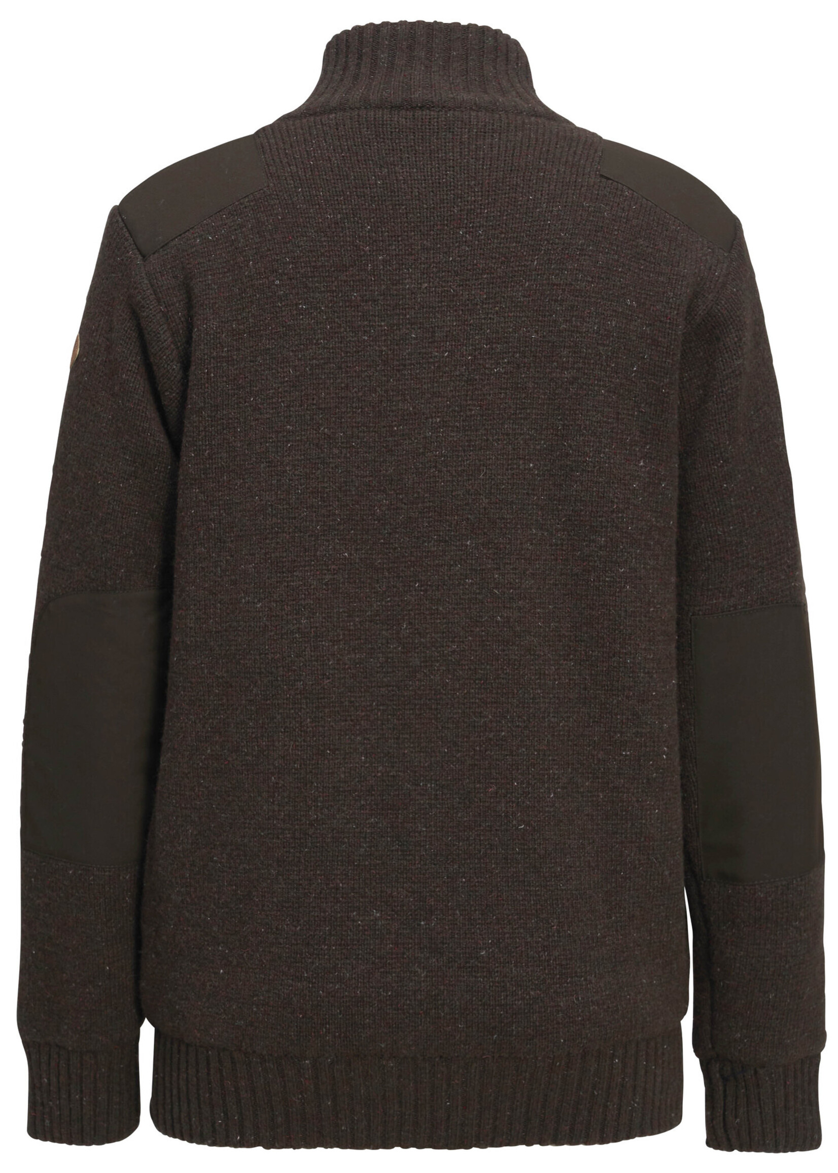 Pinewood Hurricane Pullover mit durchgehendem Reißverschluss - Dunkelbraun Melange