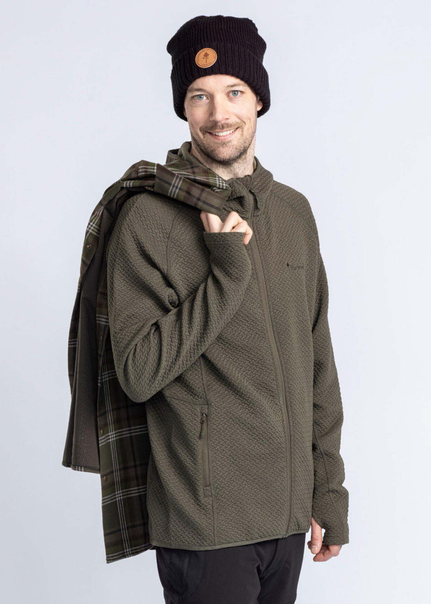 Pinewood Everyday Travel Pullover mit durchgehendem Reißverschluss - Dunkelgrün Melange