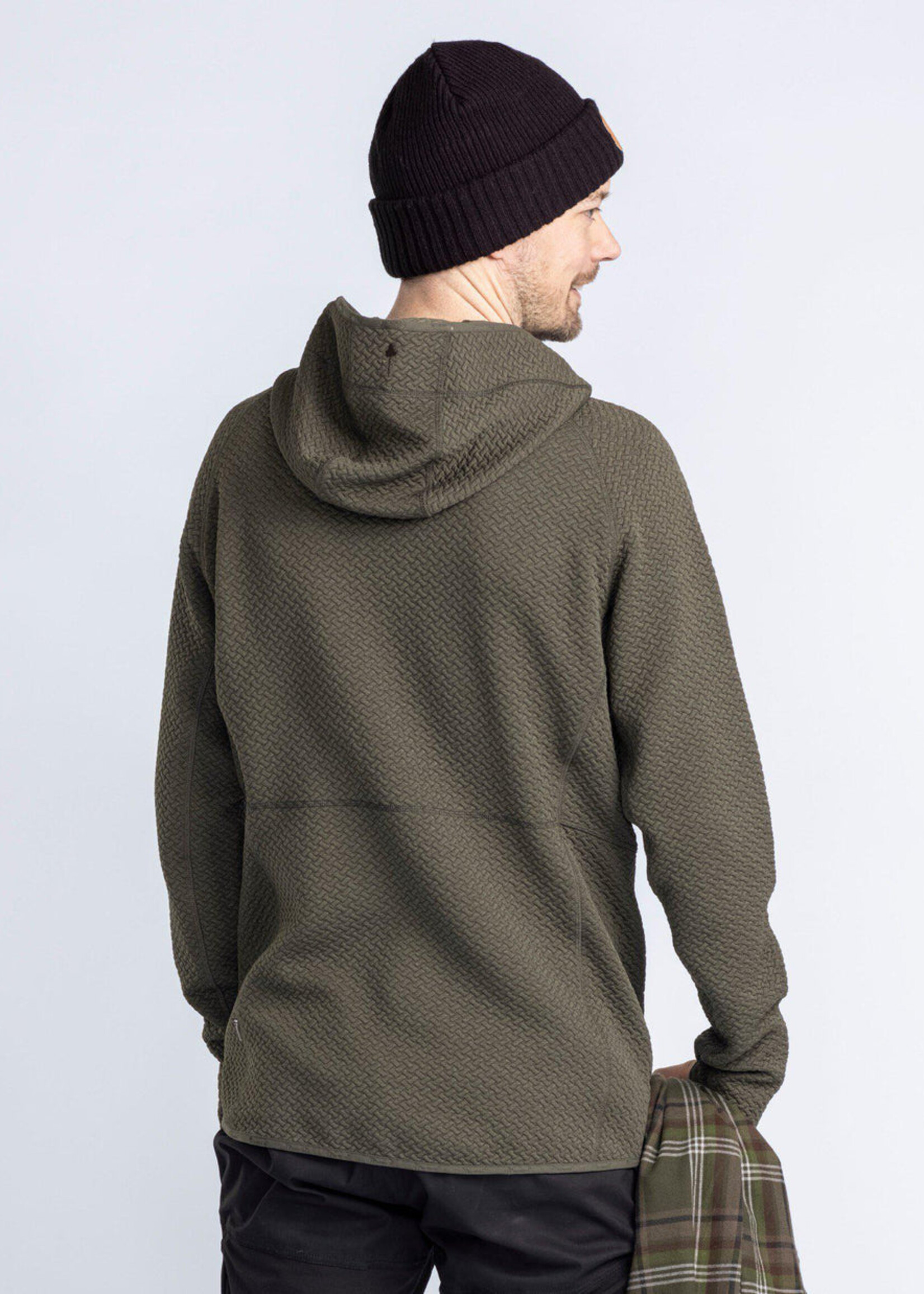 Pinewood Everyday Travel Pullover mit durchgehendem Reißverschluss - Dunkelgrün Melange