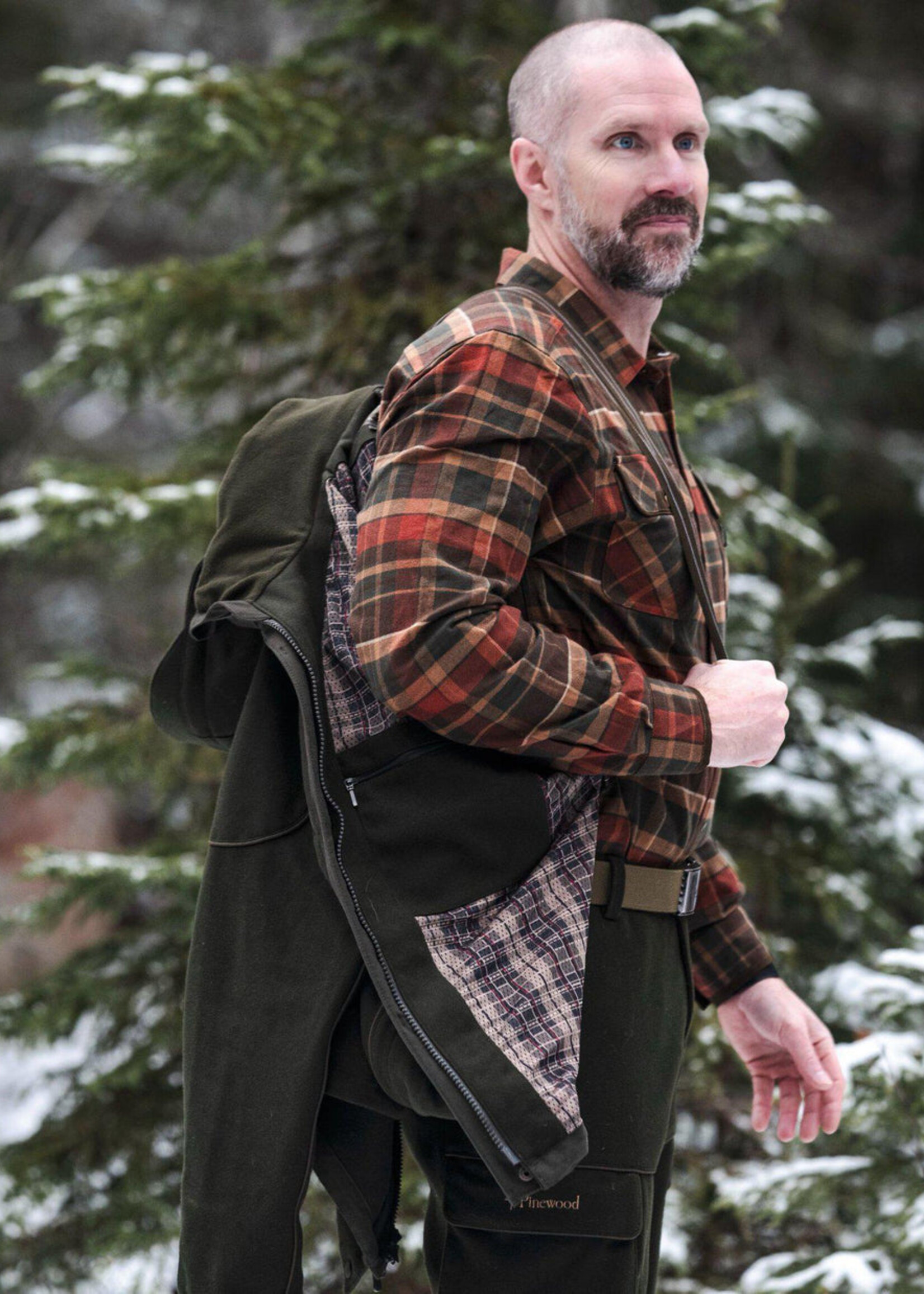 Pinewood Furudal-Jäger-Wolljacke - Moosgrün