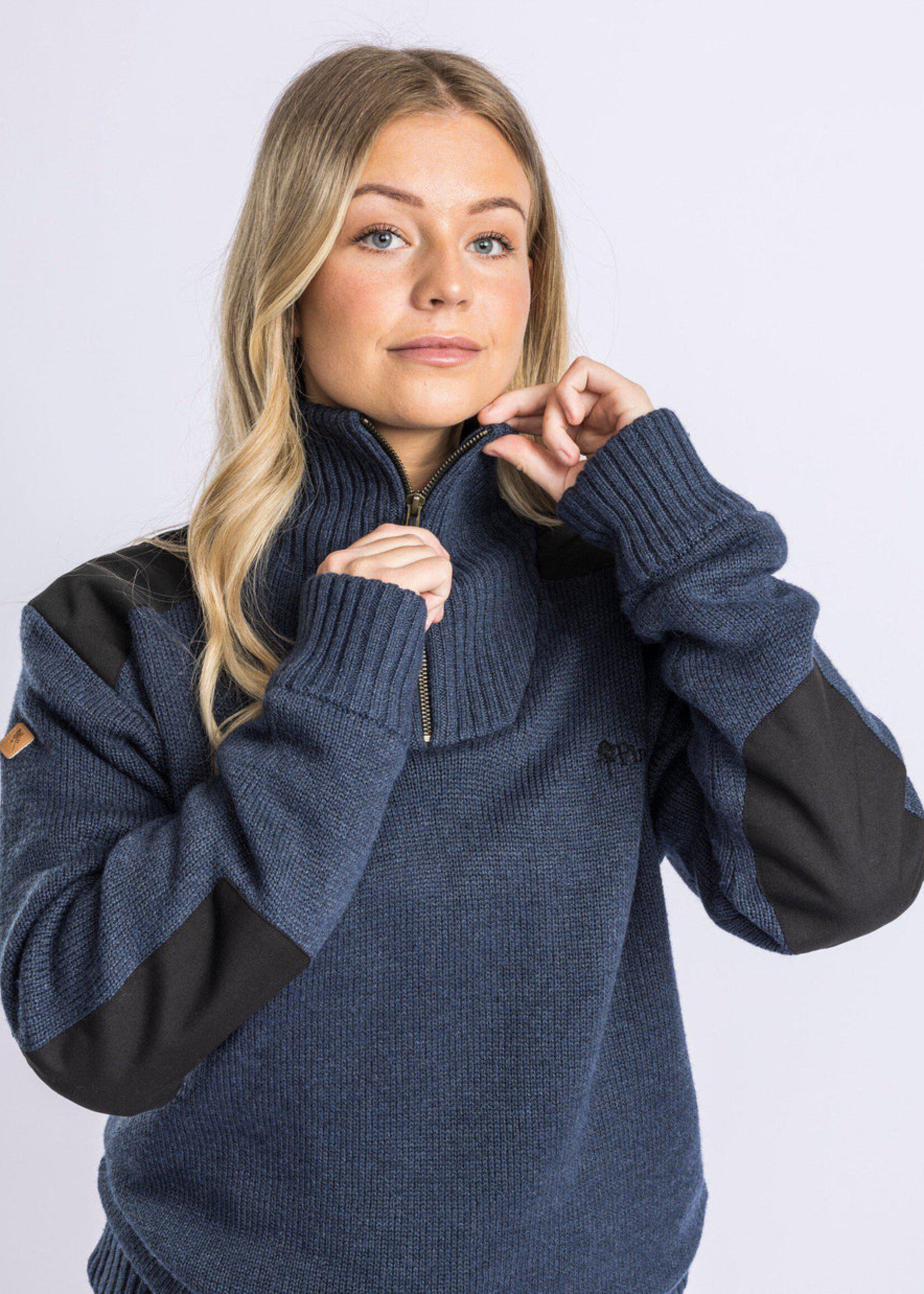 Pinewood Hurricane Pullover - Damen - Dunkelmarine Melange