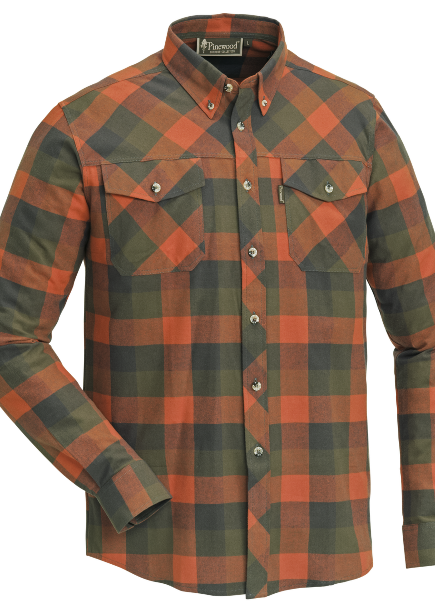 Pinewood Lumbo - Hemd - Terrakotta/Grün
