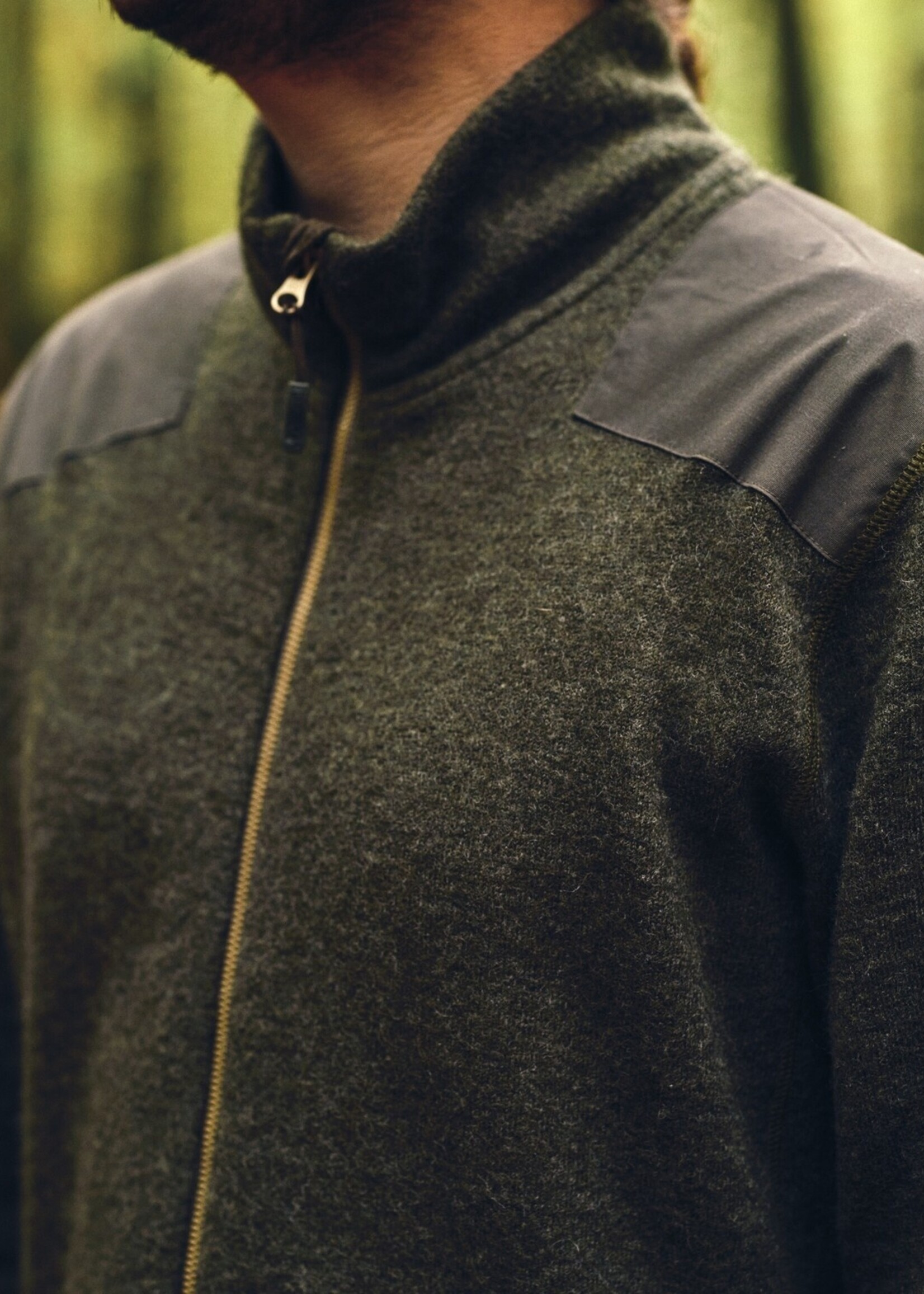 Pinewood Lappland Strickjacke aus gefilzter Wolle - Grün Melange