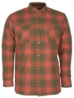 Pinewood Finnveden Kariertes wattiertes Überhemd - Terracotta/Olive