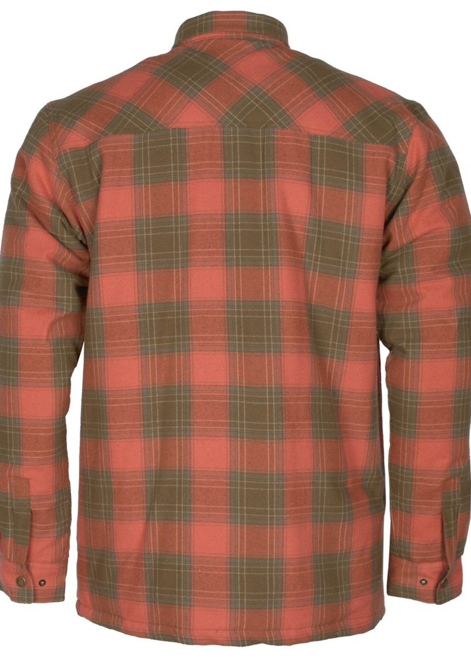 Pinewood Finnveden Kariertes wattiertes Überhemd - Terracotta/Olive