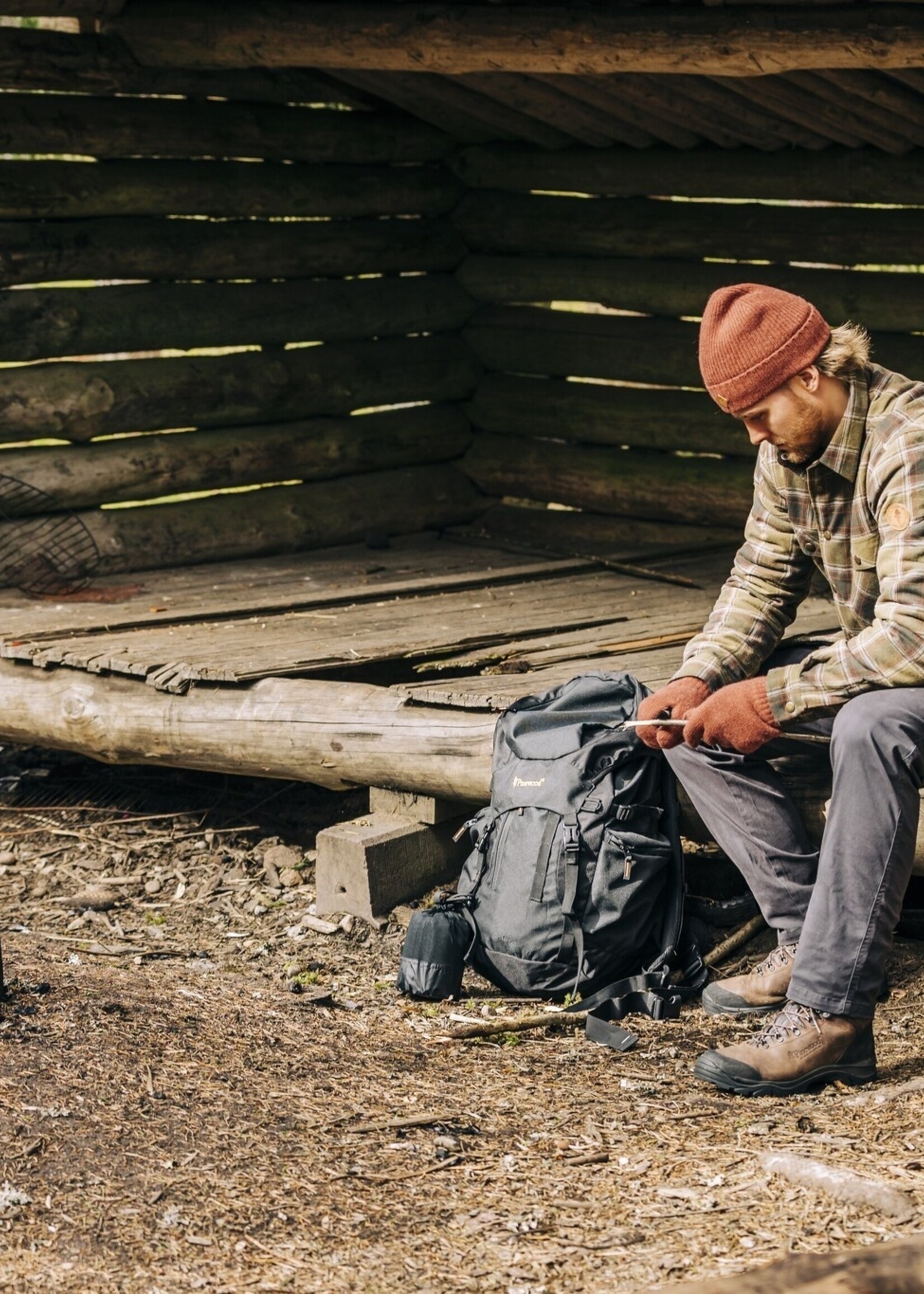 Pinewood Finnveden Kariertes wattiertes Überhemd - Terracotta/Olive