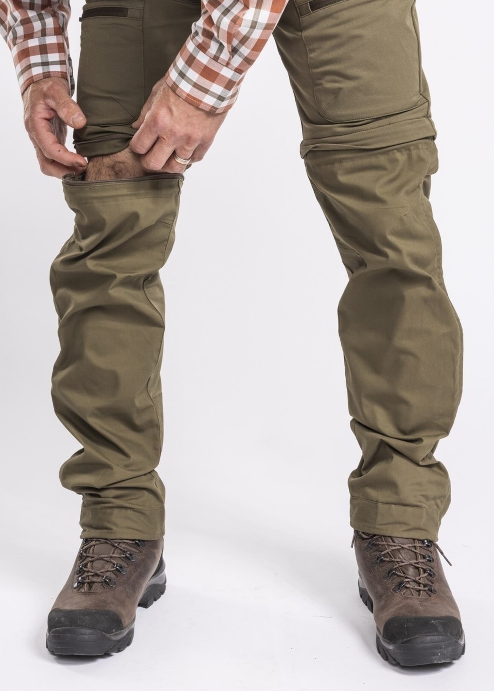 Pinewood Finnveden Hybrid Zip-Off-Hose - Männer - Jagd-Olive