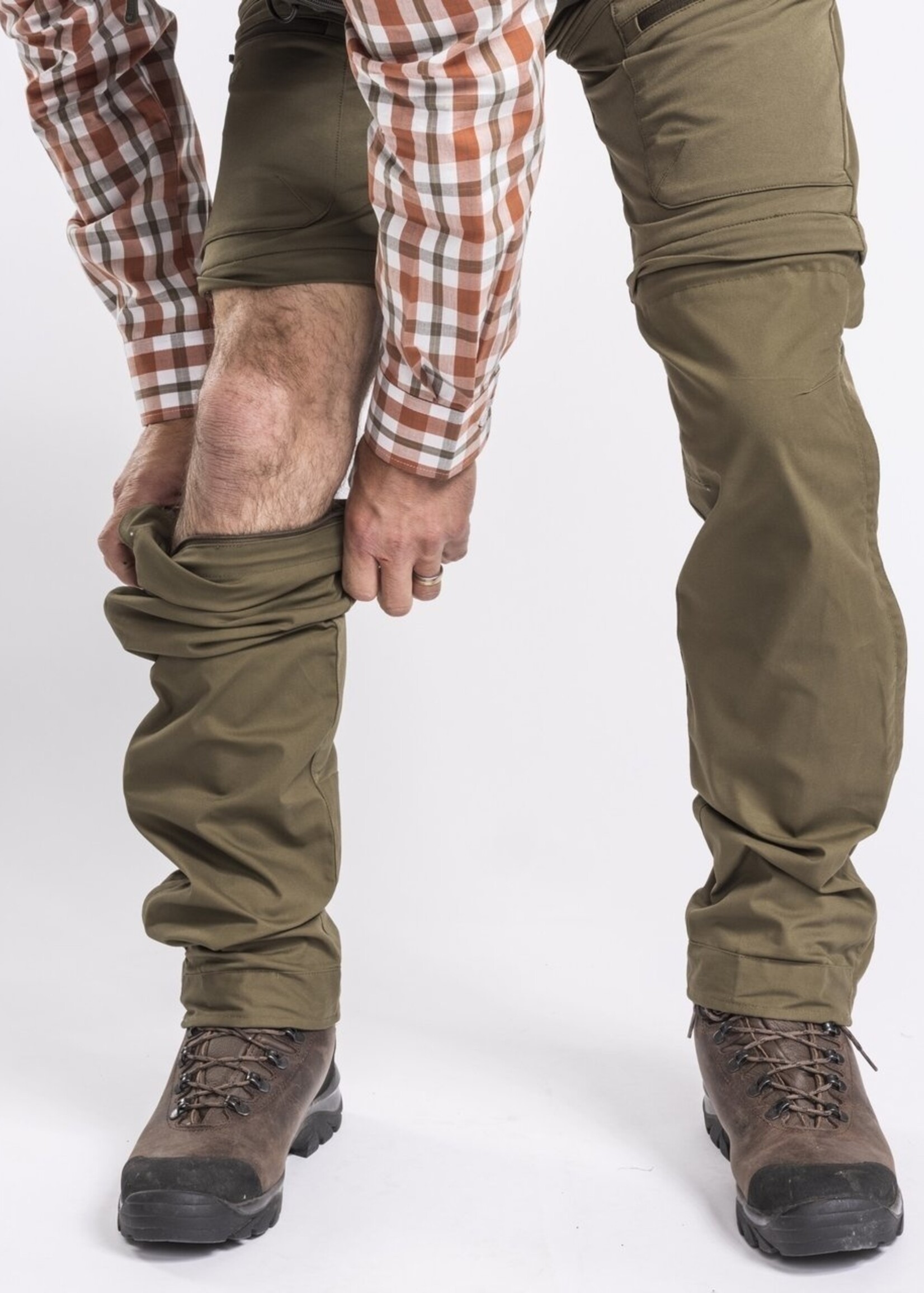 Pinewood Finnveden Hybrid Zip-Off-Hose - Männer - Jagd-Olive
