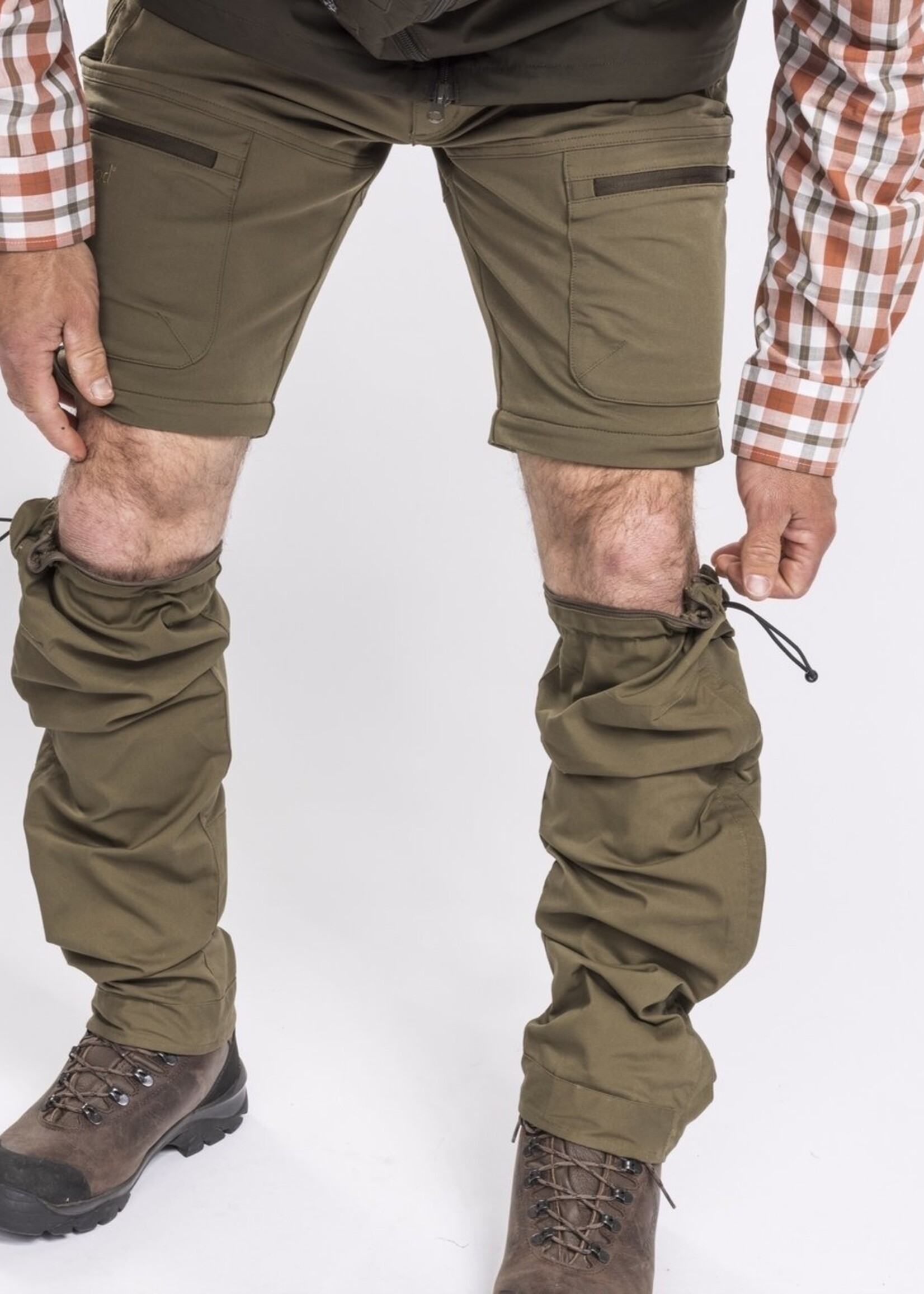 Pinewood Finnveden Hybrid Zip-Off-Hose - Männer - Jagd-Olive