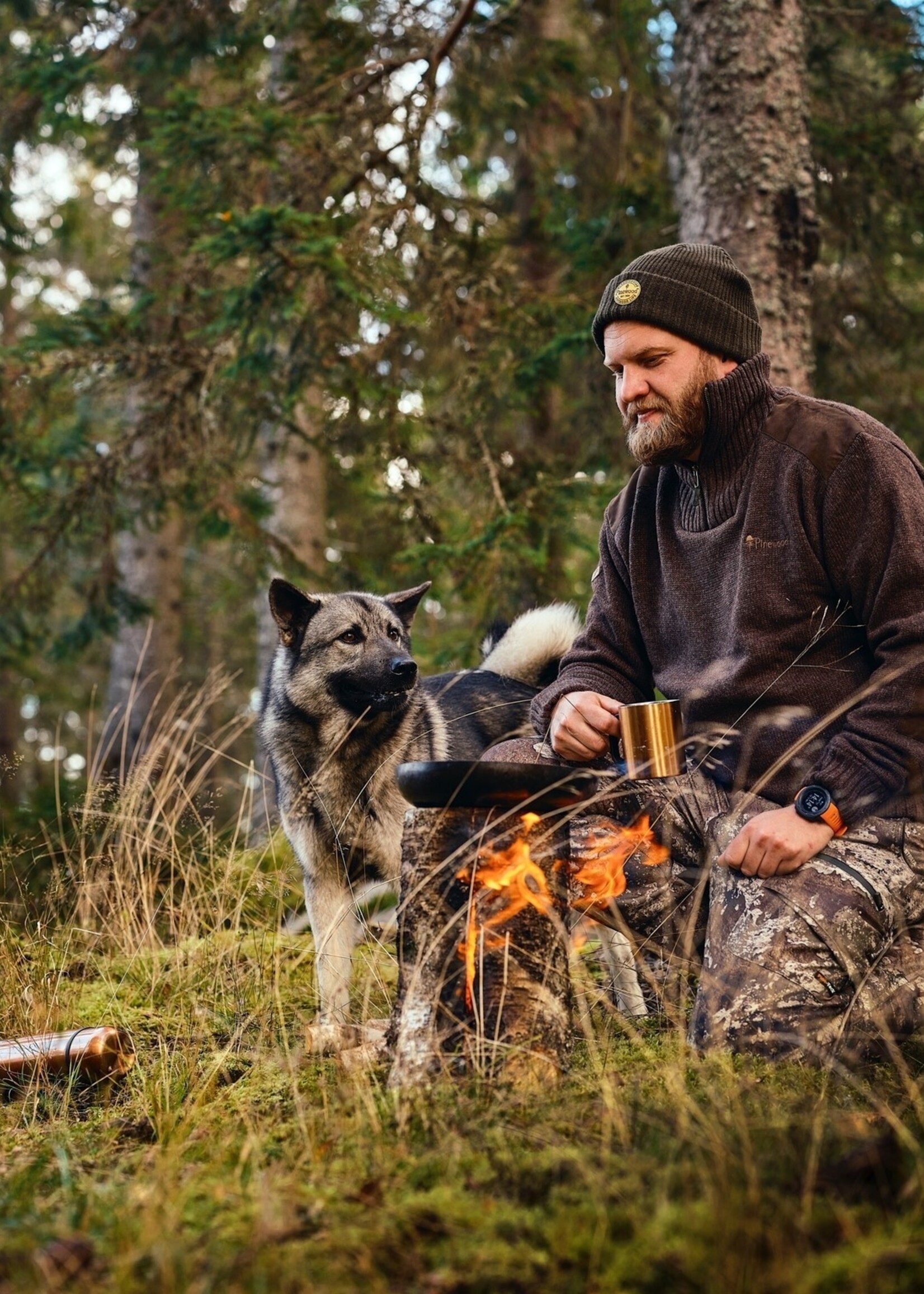 Pinewood Hurricane Pullover - Braun Melange