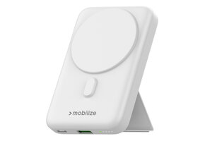 Mobilize Magnetic Wireless Magsafe Compatible PD Stand Power Bank 10000mAh 15W White