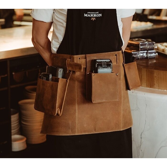 Cahore Lederen Horeca Pin holster | Bruin | Holster voor Horeca schort