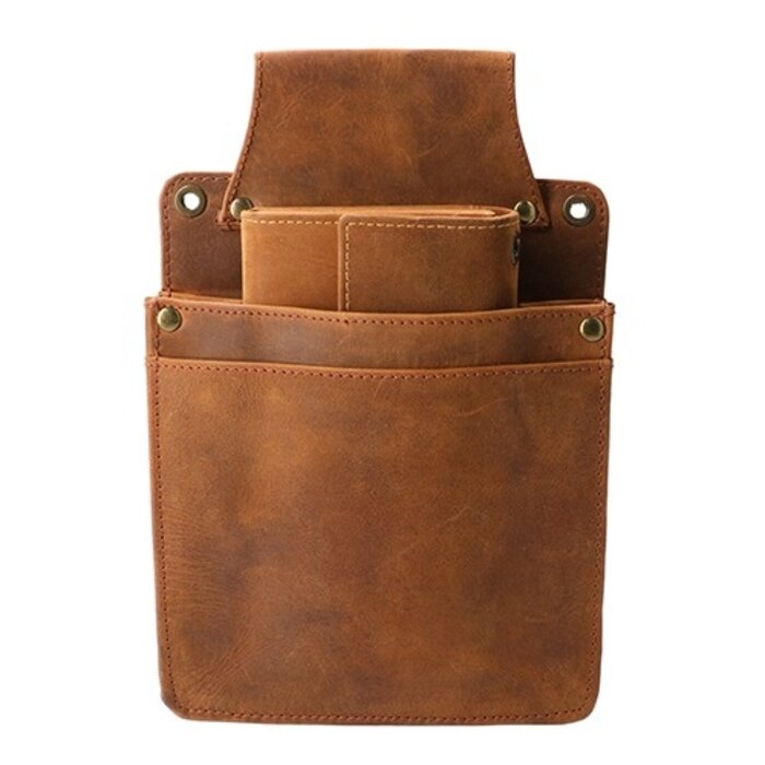 Cahore Lederen Kelnerbeurs holster | Bruin | Horeca schort Holster voor Portemonnee