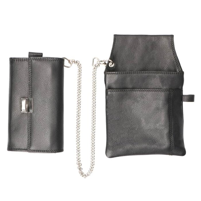 Cahore Lederen Horeca Portemonnee met holster | Zwart | Kelner & Bedieningsportemonnee