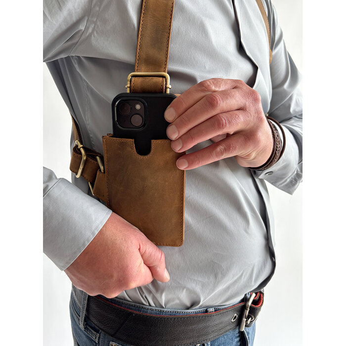 Cahore Horeca Holster voor Telefoon en Terminal | Bruin | Kelner- en serveerholster