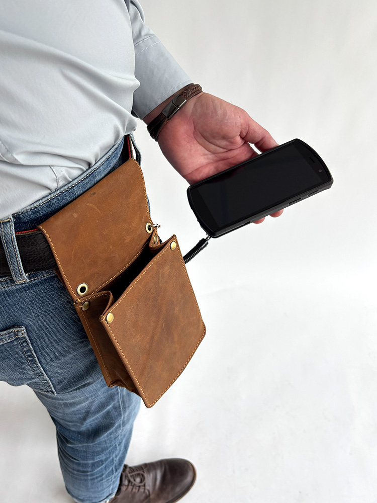 Cahore Lederen Horcea Terminal holster XL | Bruin | Telefoon en terminal holster - Copy