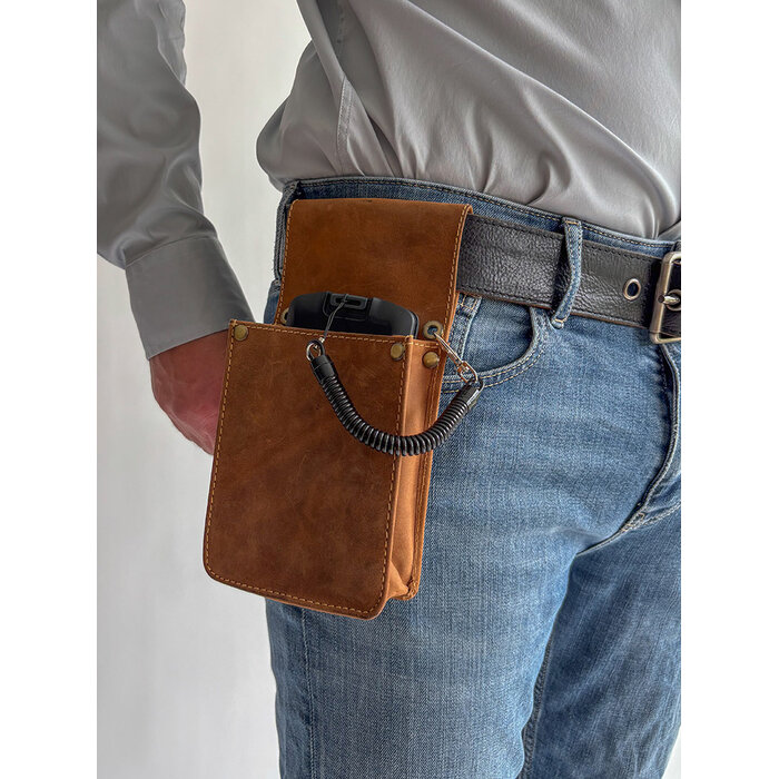 Cahore Lederen Horcea Terminal holster XL | Bruin | Telefoon en terminal holster - Copy