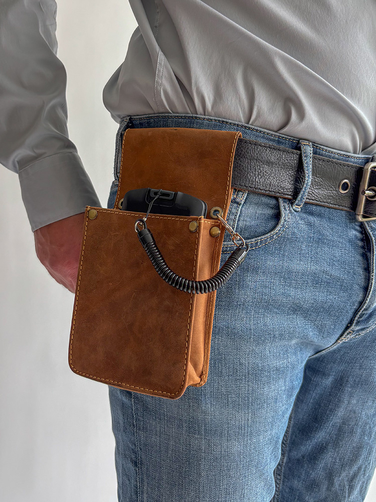 Cahore Lederen Horcea Terminal holster XL | Bruin | Telefoon en terminal holster - Copy