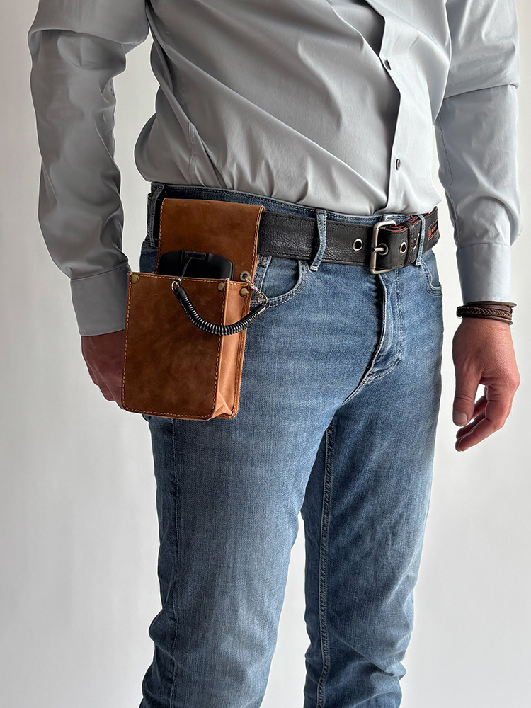 Cahore Lederen Horcea Terminal holster XL | Bruin | Telefoon en terminal holster - Copy