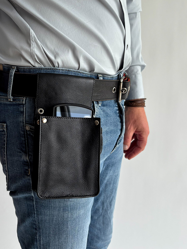 Cahore Lederen Horcea Terminal holster XL | Zwart | Telefoon en terminal holster - Copy - Copy