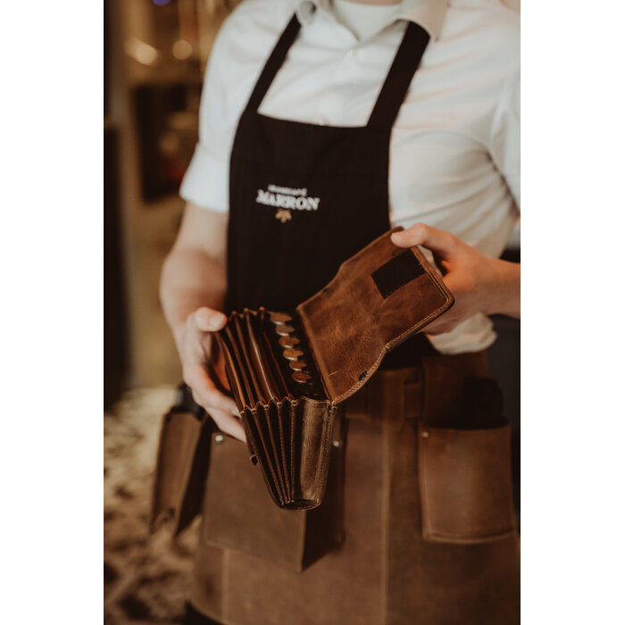 Cahore Lederen Horeca Portemonnee met Munthouder | Bruin | Eurokitkelnerbeurs | 6 munts
