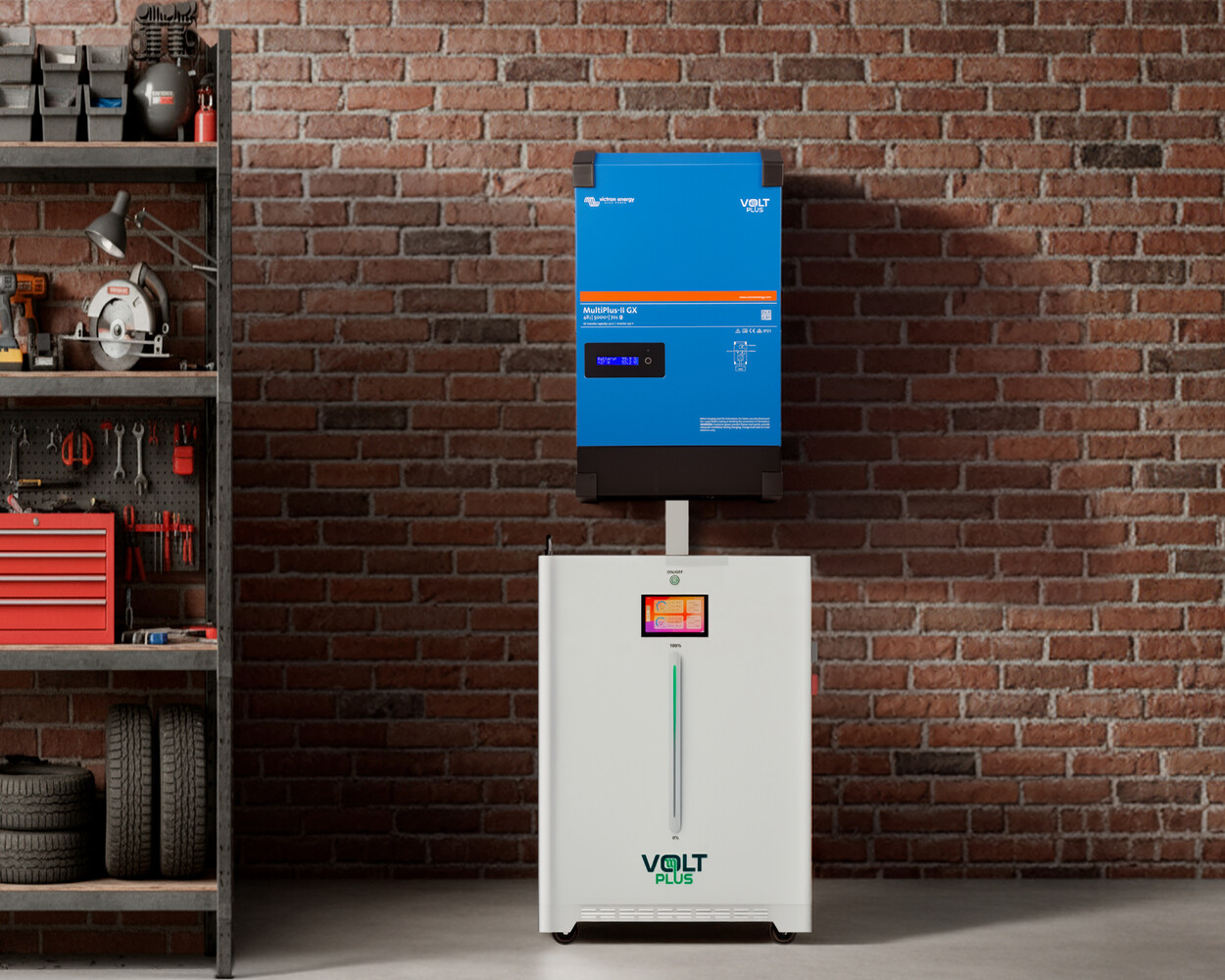 Victron Voltplus 6,5 kW Victron omvormer met 16 kWh accu