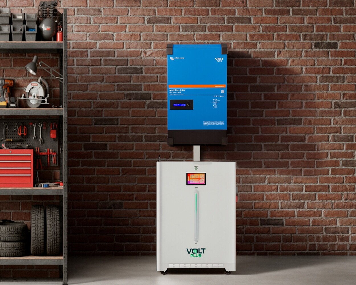 Victron Voltplus 6,5 kW Victron omvormer met 11 kWh accu