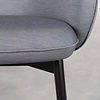 Dum beech club fauteuil zwart frame grijze stof