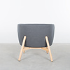Dum beech club fauteuil beuken frame grijze stof