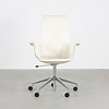 Knoll Fabricius and Kastholm FK Tulip Desk Chair White Cream Leather Walter Knoll