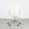 Knoll Fabricius and Kastholm FK Tulip Desk Chair White Cream Leather Walter Knoll