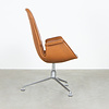 Knoll Set van 6 Fabricius en Kastholm FK Tulip stoelen highback cognac leer Walter Knoll