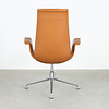 Knoll Set van 6 Fabricius en Kastholm FK Tulip stoelen highback cognac leer Walter Knoll