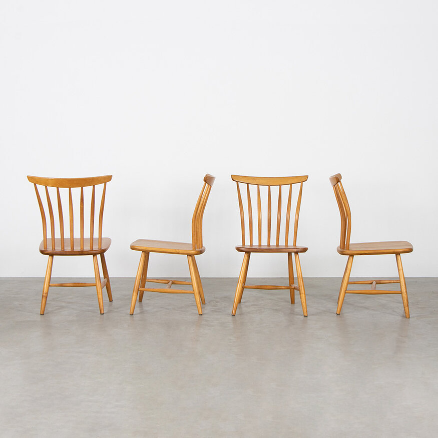 Set of 4 Bengt Akerblom & Gunnar Eklöf chairs wood